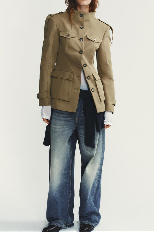 Strap-embellished Pocket Jacket