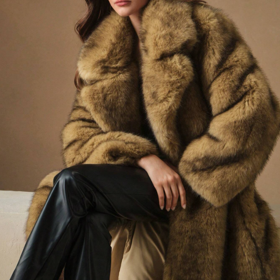 New Autumn Winter Fashion Fluffy Long Coat, Elegant Lady Furry Parka Outerwear