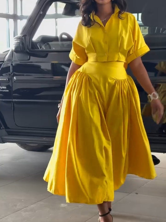 Split Dolman Sleeve Empire Shirt Dress