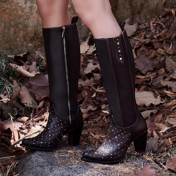 Step Into Elegance & Edge: Women's Studded Knee-High Western Boots