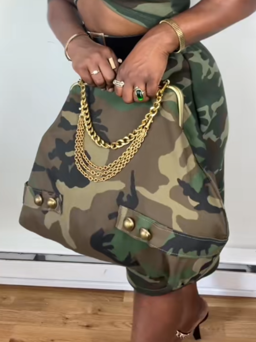 Large Capacity Kisslock Bag