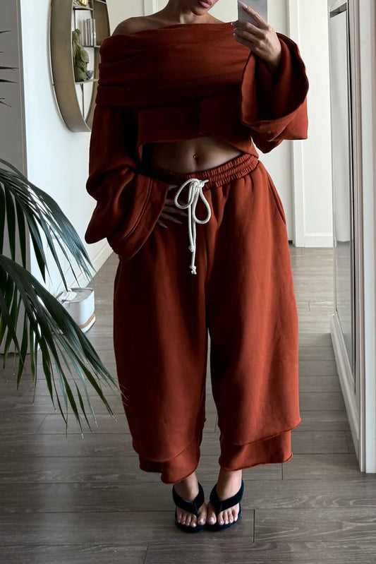 CLOUD TEDDY SWEATER Two Pieces Set