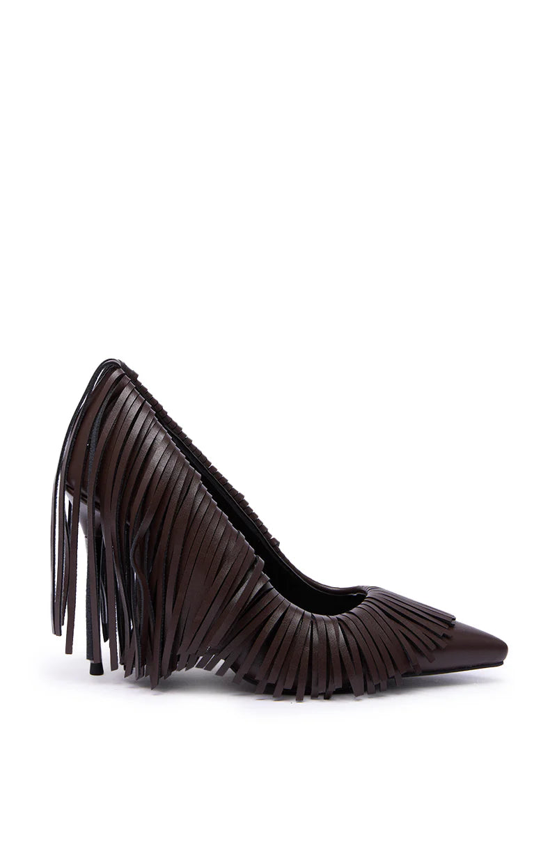 CHOCOLATE FRINGE CLASSIC PUMP