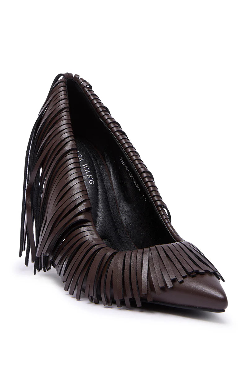 CHOCOLATE FRINGE CLASSIC PUMP
