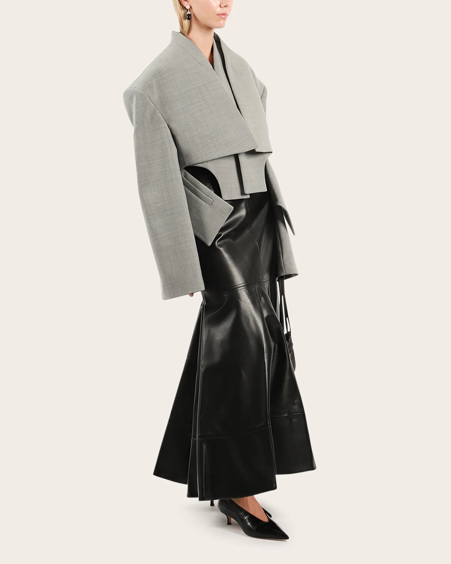 Asymmetric Hem Cutout Jacket