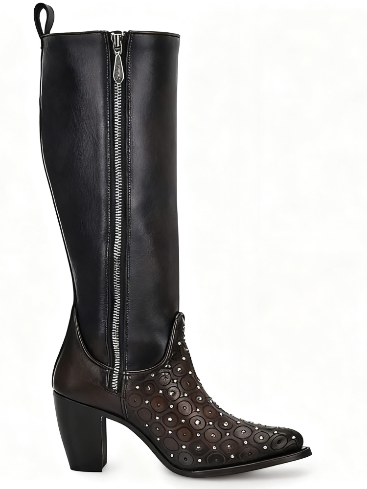 Step Into Elegance & Edge: Women's Studded Knee-High Western Boots