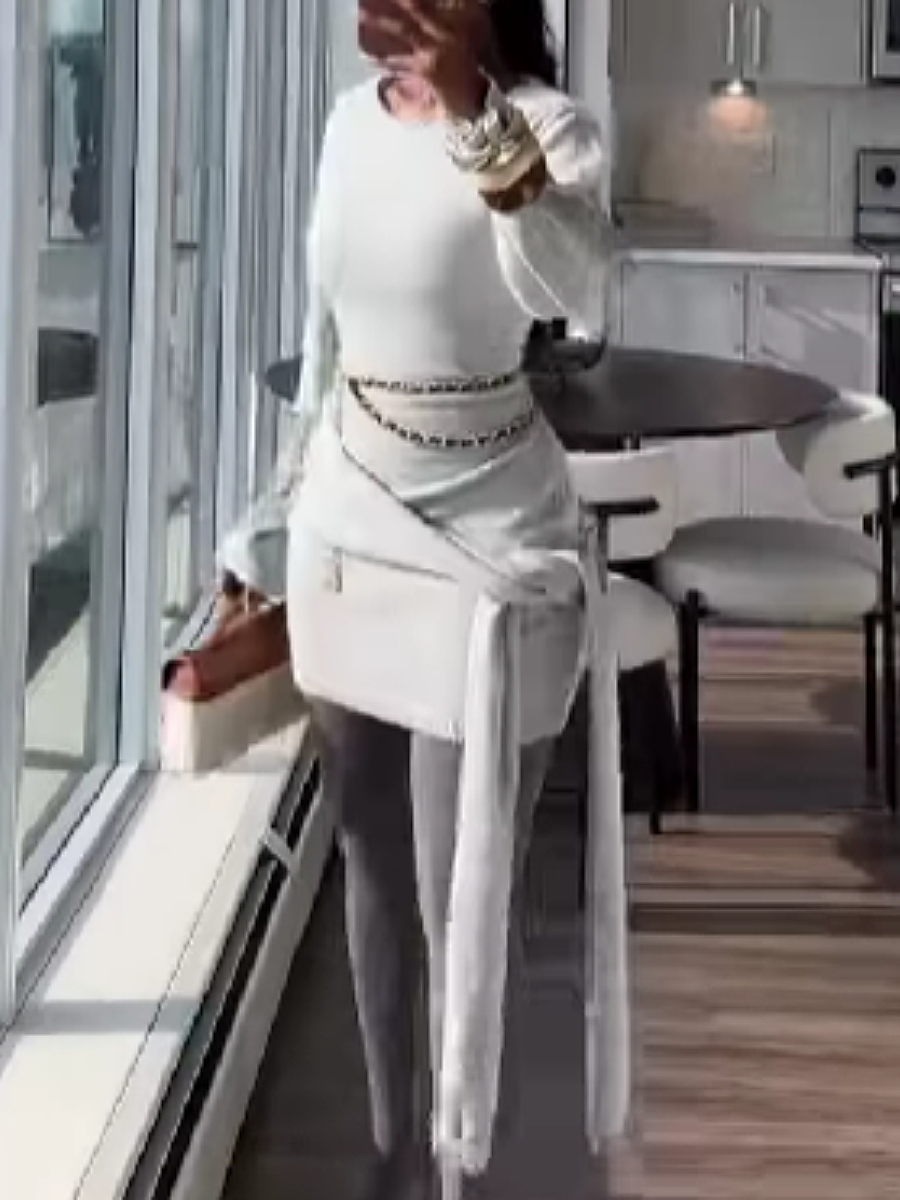 Solid Knit Lace-Up Mini Dress