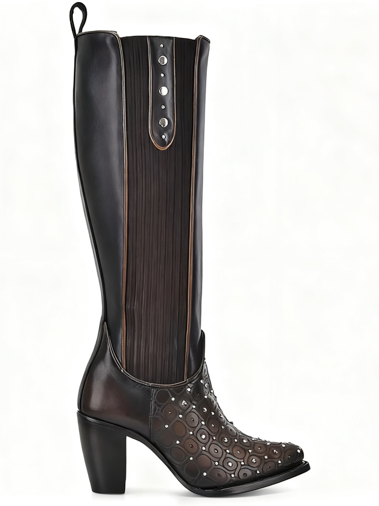Step Into Elegance & Edge: Women's Studded Knee-High Western Boots