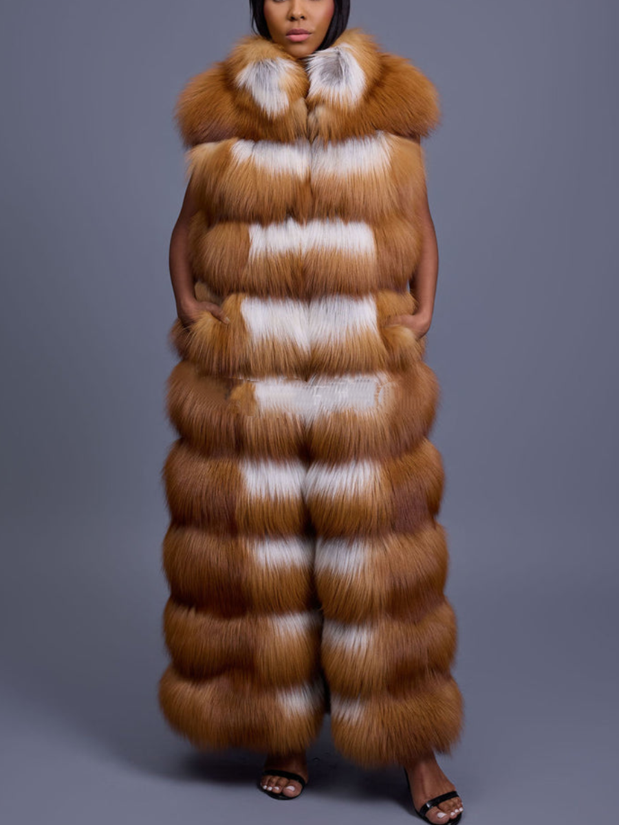 Long Fox Fur Vest