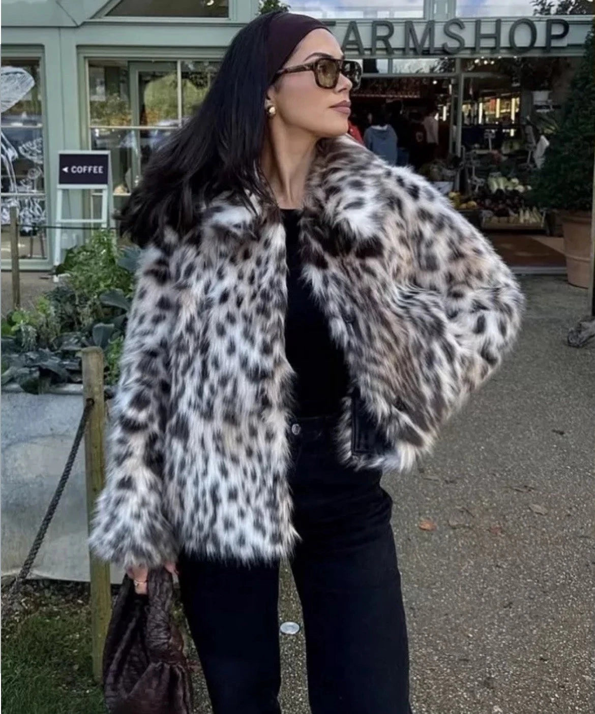 FAUX FUR JACKET LEOPARD