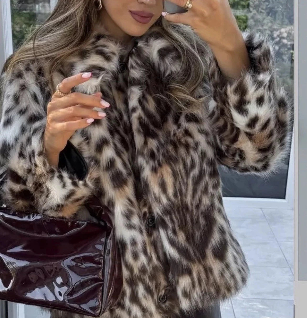 FAUX FUR JACKET LEOPARD