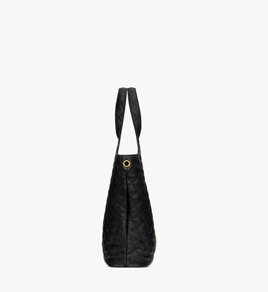 Quilted Lambskin Leather Oversized Tote Bag