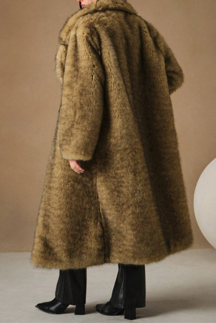New Autumn Winter Fashion Fluffy Long Coat, Elegant Lady Furry Parka Outerwear