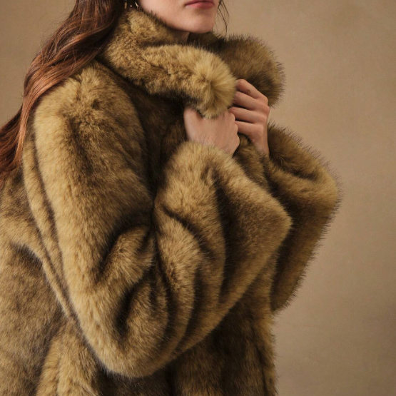 New Autumn Winter Fashion Fluffy Long Coat, Elegant Lady Furry Parka Outerwear