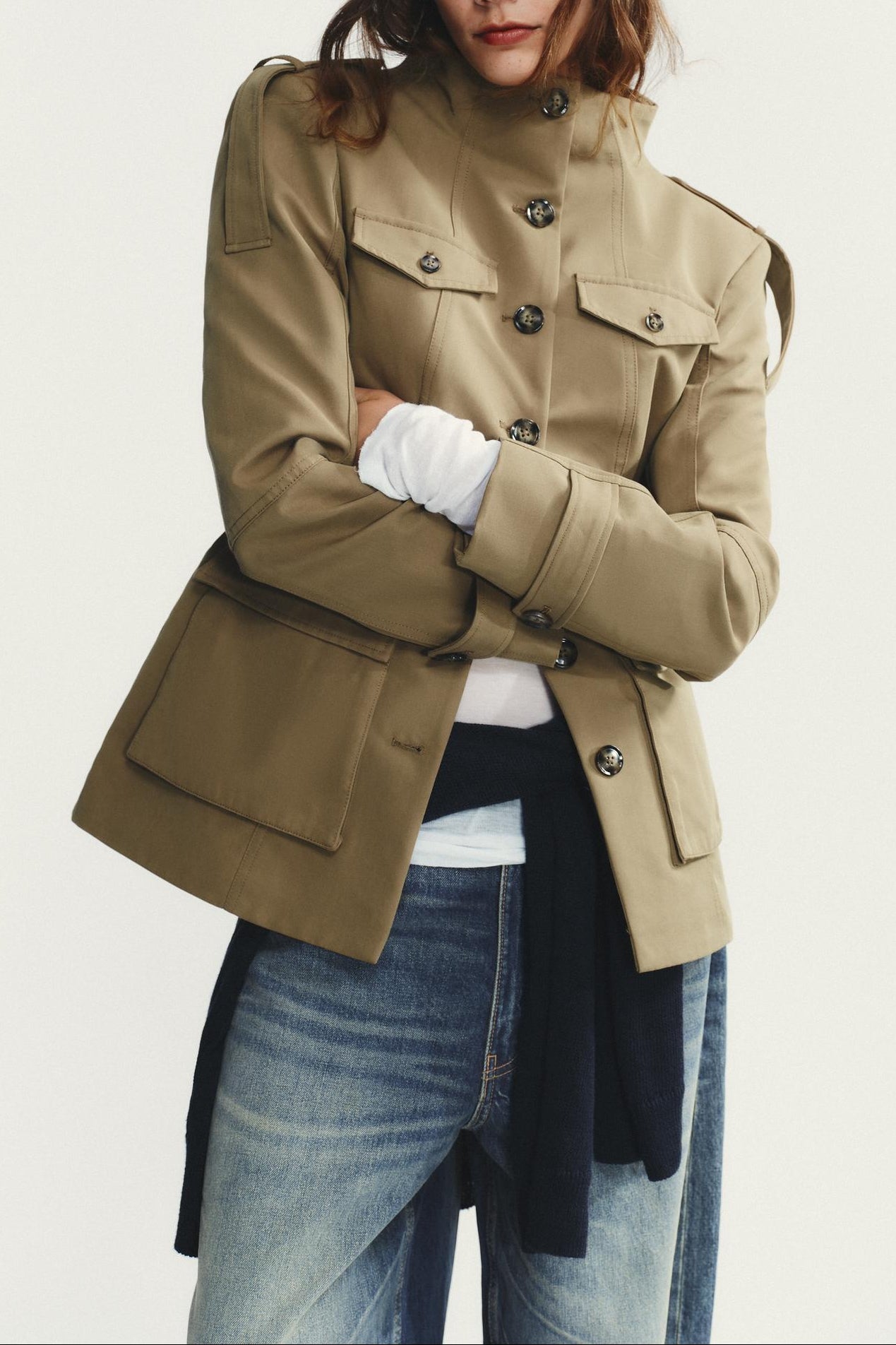 Strap-embellished Pocket Jacket