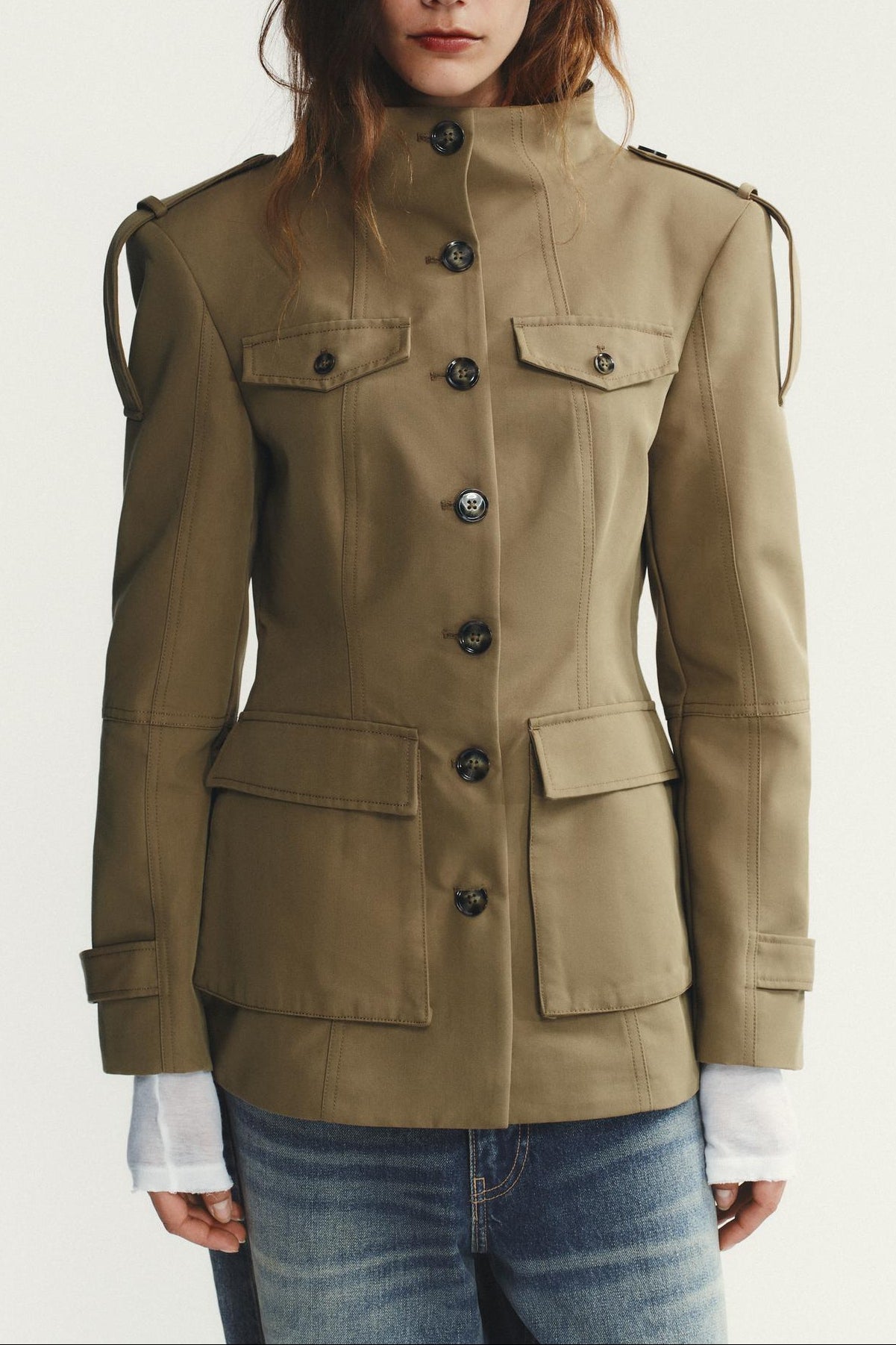 Strap-embellished Pocket Jacket