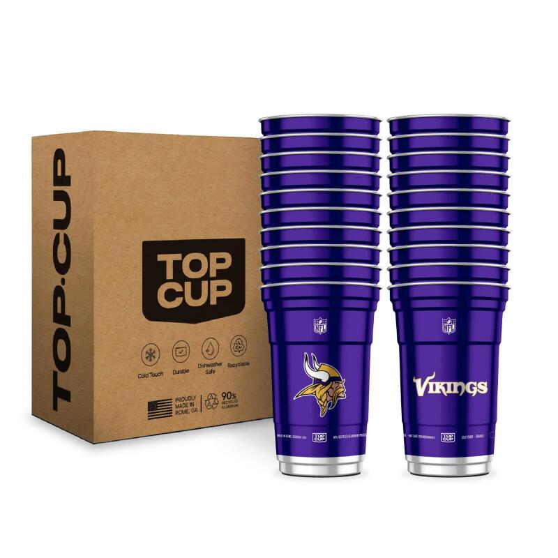 Top Cup NFL 20 oz Reusable Aluminum Cups 20 Count