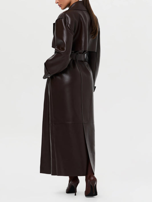 Vegan Leather Trench Coat