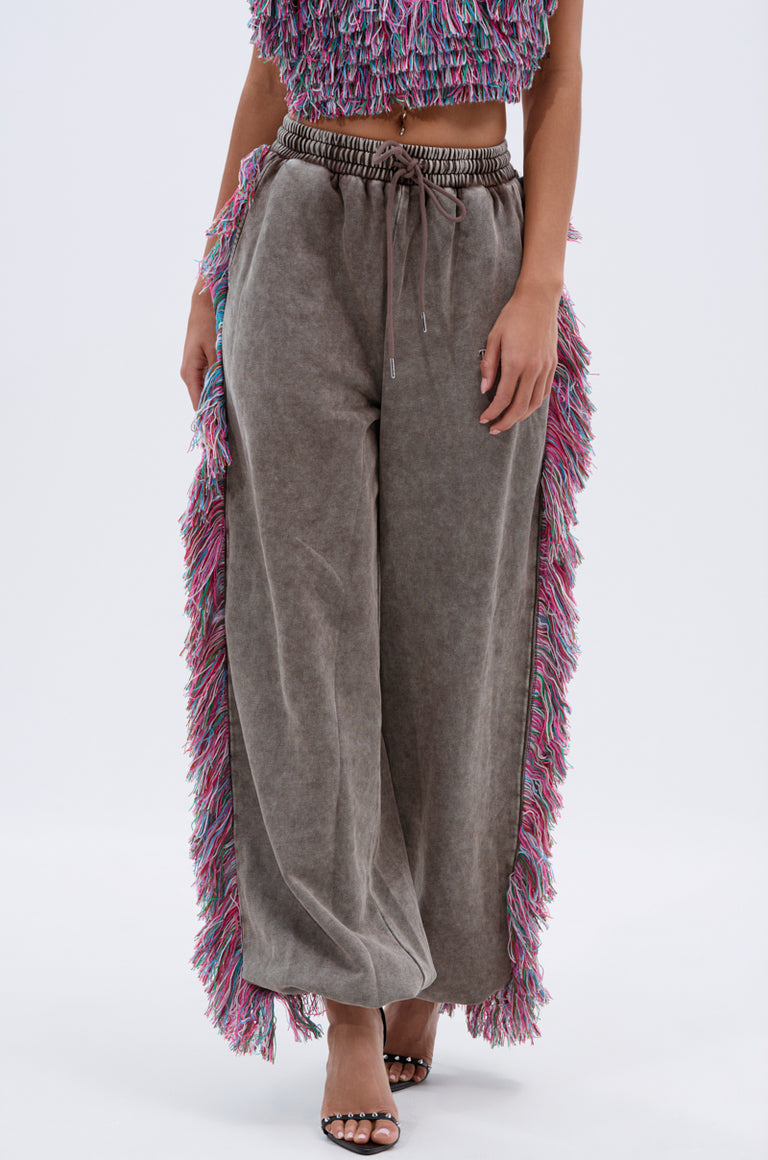 THE ONE WIDE LEG JOGGER WITHFRINGE & TOP