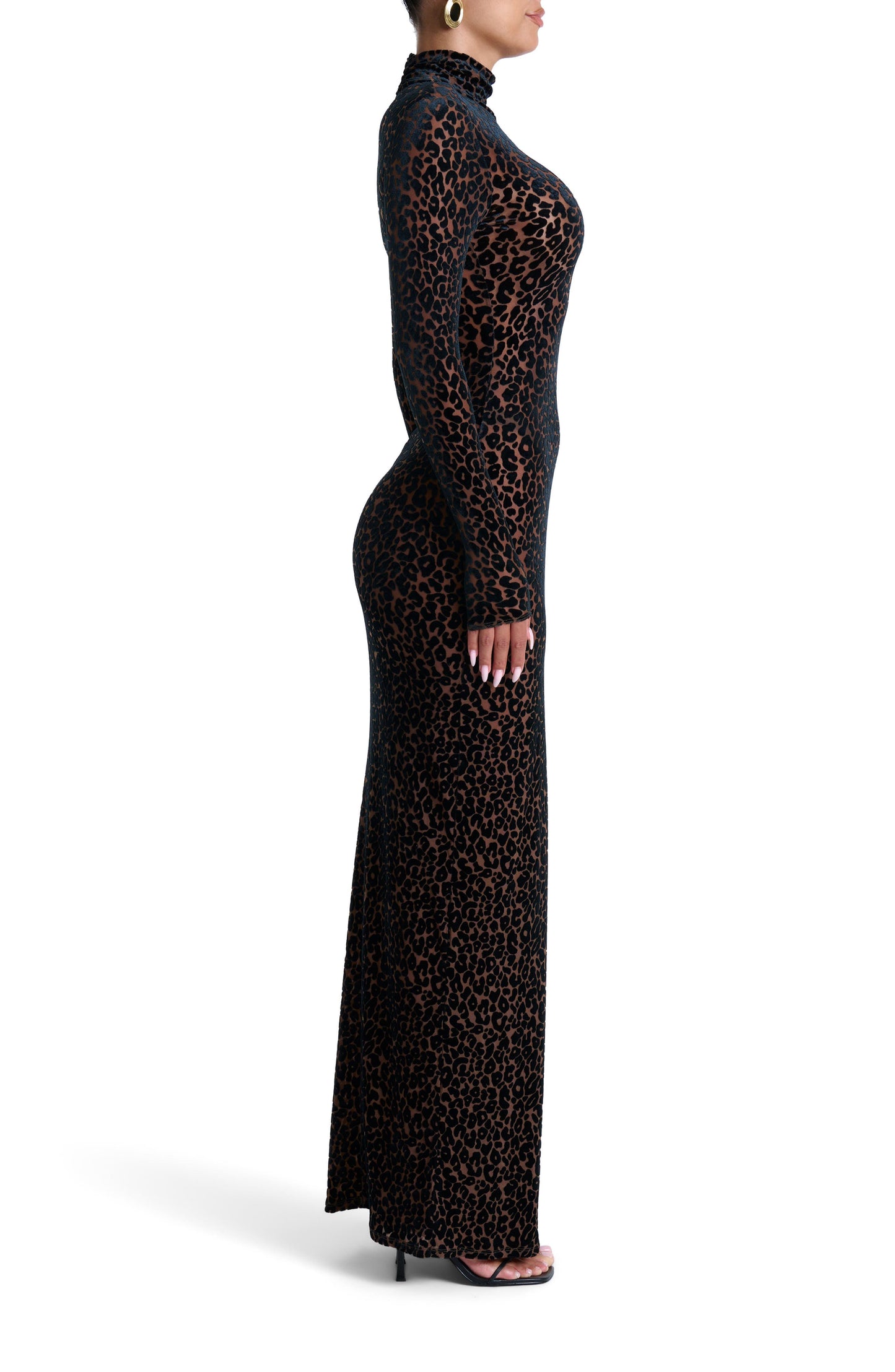 Burnout Long Sleeve Maxi Dress