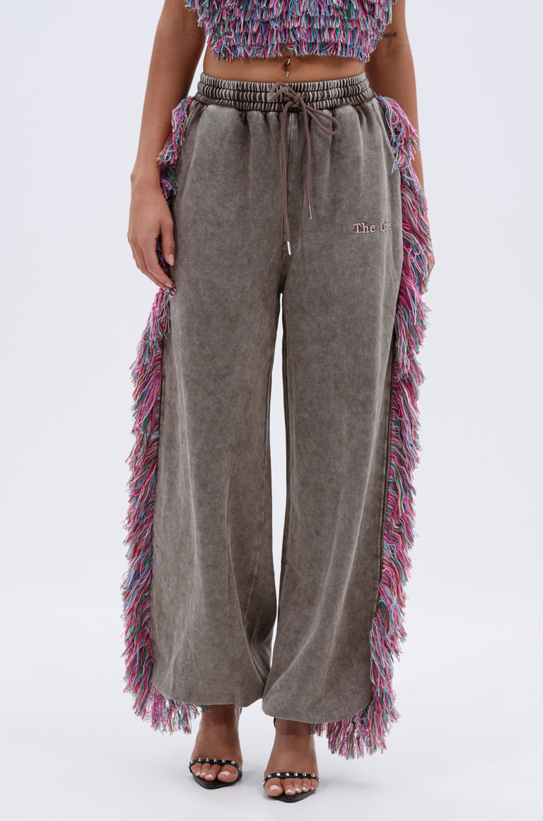 THE ONE WIDE LEG JOGGER WITHFRINGE & TOP