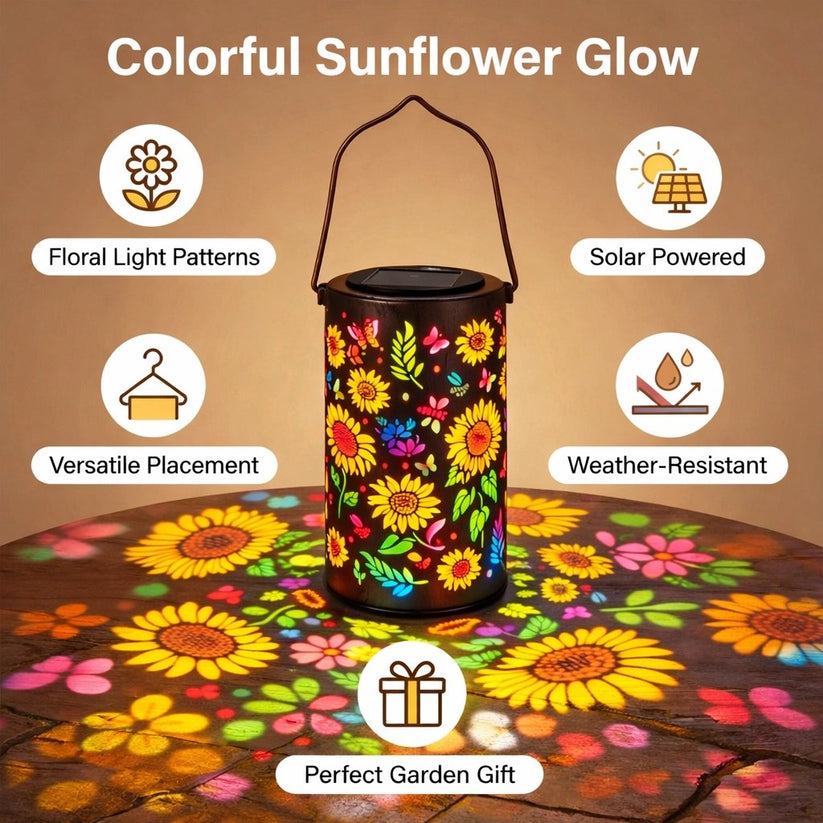 🔥HOT SALE 49% OFF-🌞Colorful Sunflower Glow Solar Courtyard Lantern