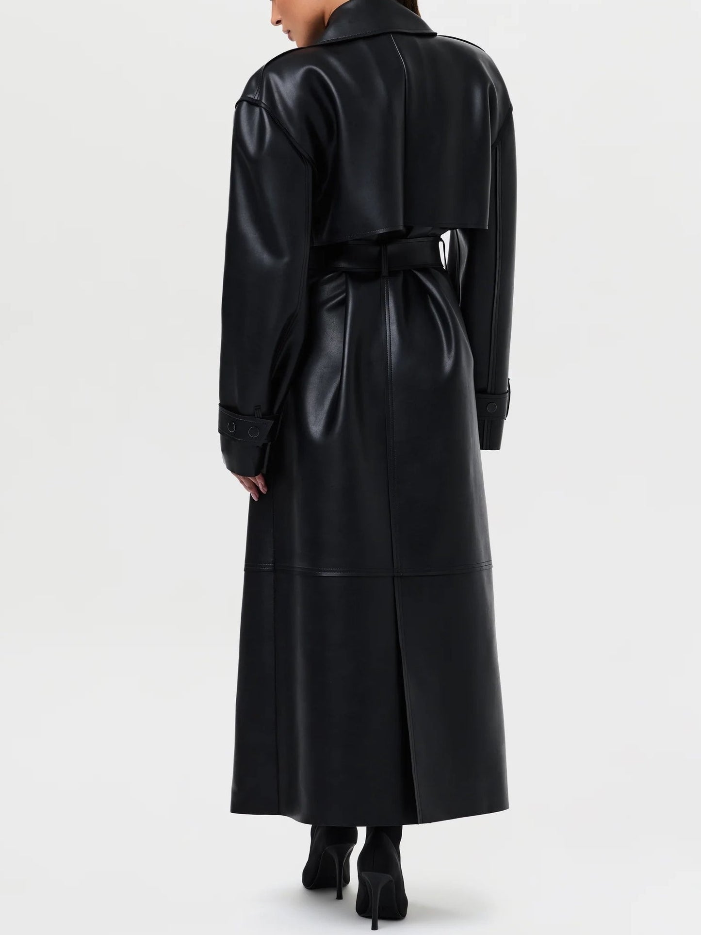 Vegan Leather Trench Coat