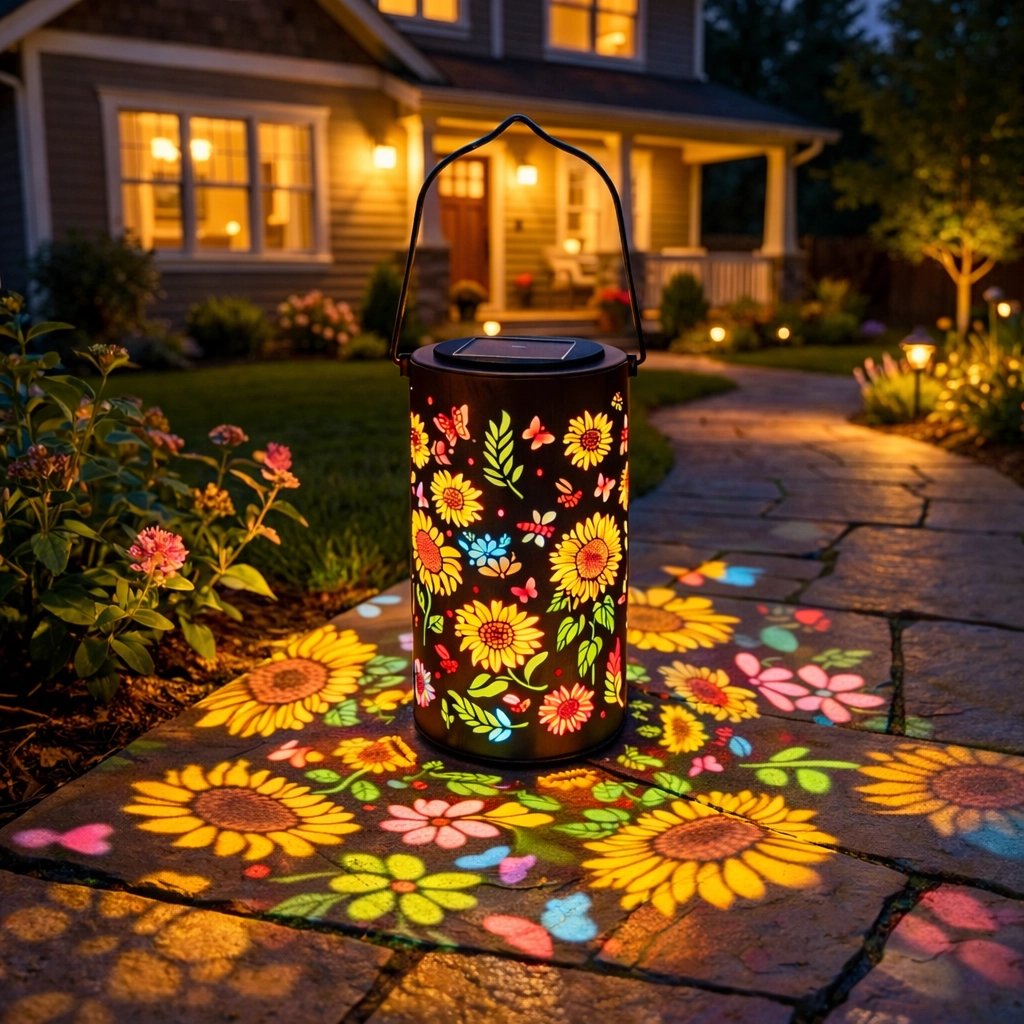 🔥HOT SALE 49% OFF-🌞Colorful Sunflower Glow Solar Courtyard Lantern