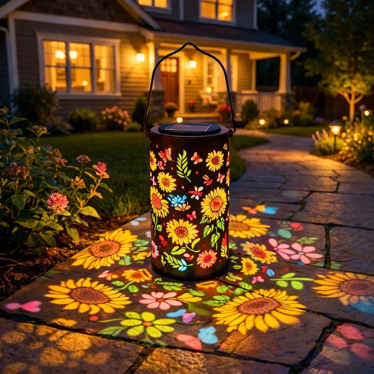 🔥HOT SALE 49% OFF-🌞Colorful Sunflower Glow Solar Courtyard Lantern