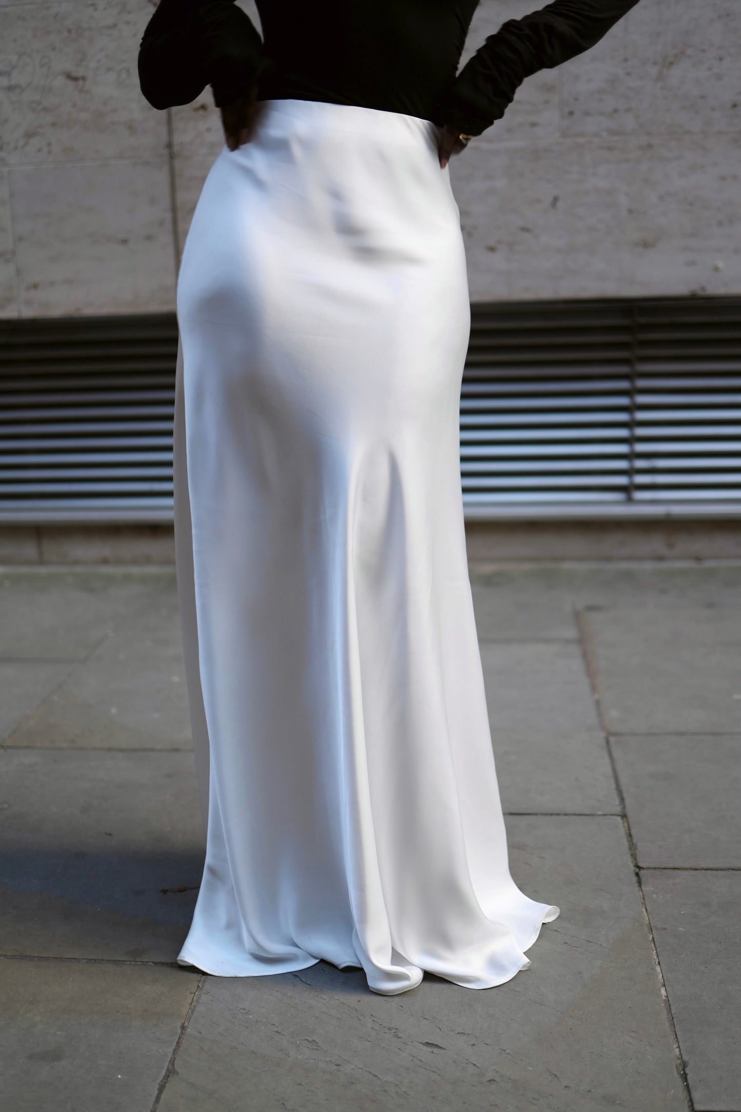 Autumn Bias Cut Satin Maxi Skirt