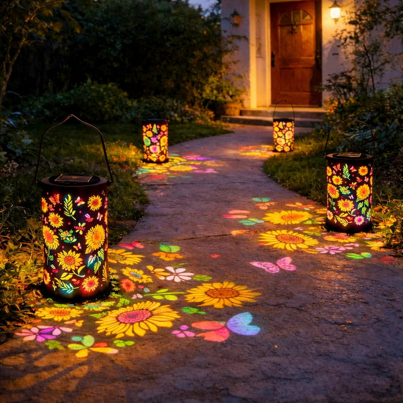 🔥HOT SALE 49% OFF-🌞Colorful Sunflower Glow Solar Courtyard Lantern