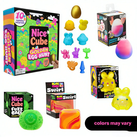 Easter Style Squishy Toy Bundle - Original Retail Packaging Sensory Stress Balls for Kids & Adults