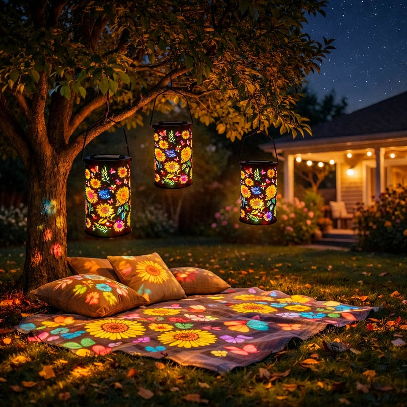 🔥HOT SALE 49% OFF-🌞Colorful Sunflower Glow Solar Courtyard Lantern