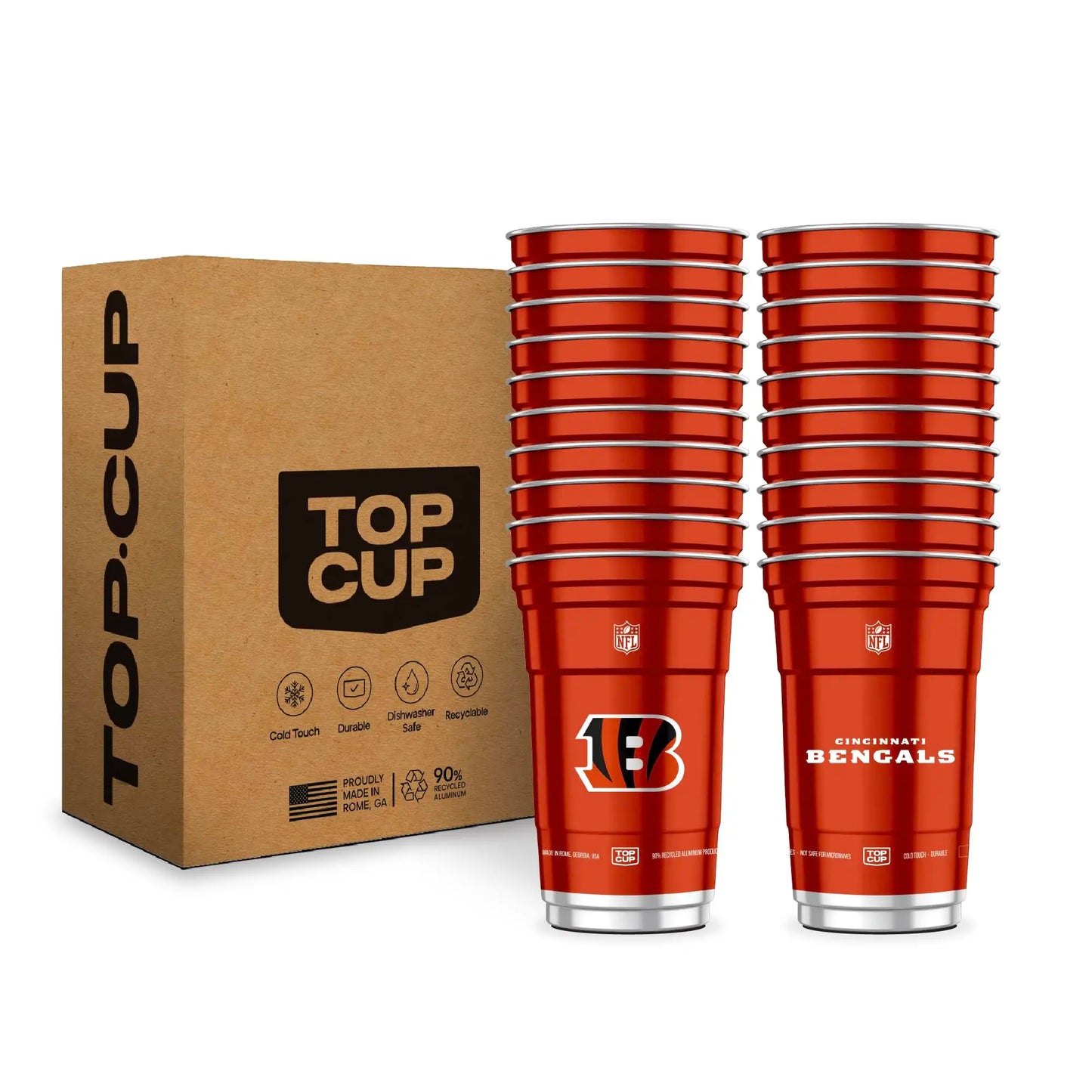 Top Cup NFL 20 oz Reusable Aluminum Cups 20 Count