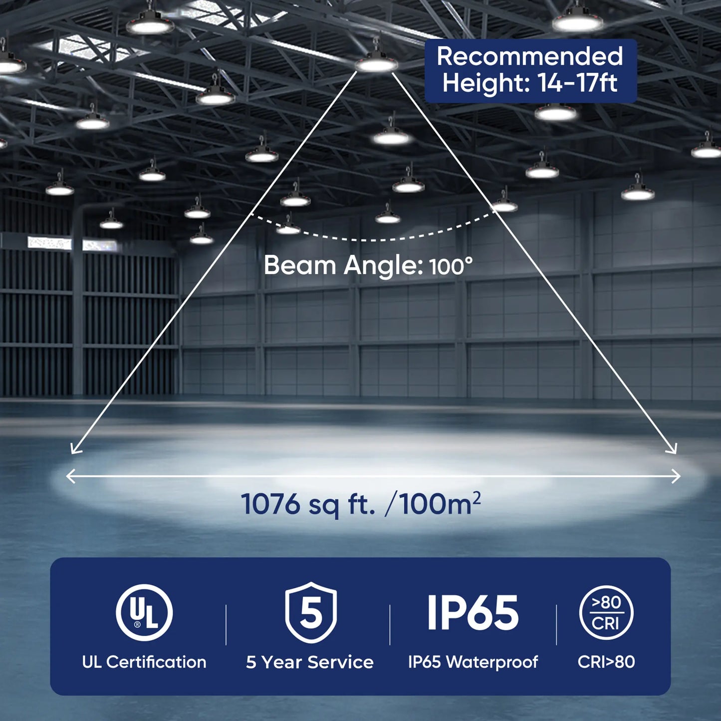 UFO LED High Bay Light, 24000LM Super Bright Shop Lights