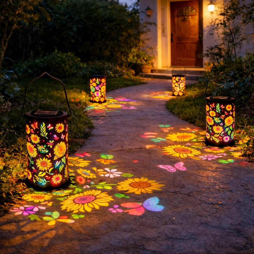🔥HOT SALE 49% OFF-🌞Colorful Sunflower Glow Solar Courtyard Lantern