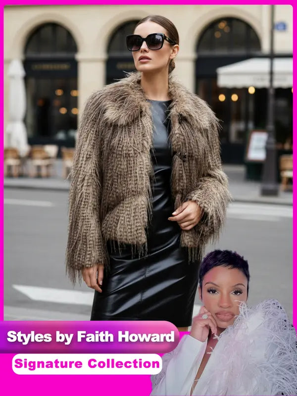 Styles By Faith Howard Women's Leopard PrintFaux Fur Coat