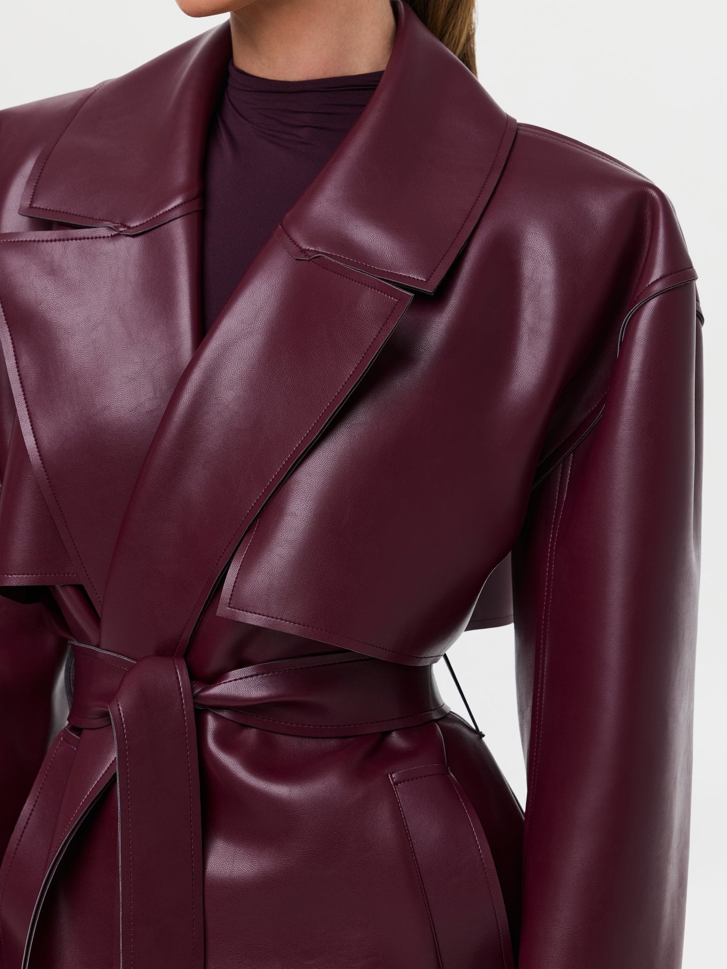 Vegan Leather Trench Coat