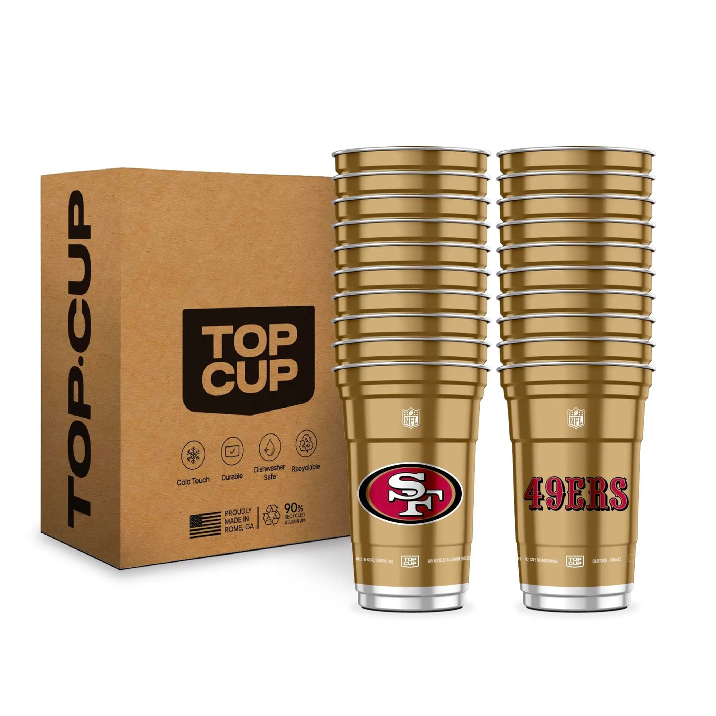 Top Cup NFL 20 oz Reusable Aluminum Cups 20 Count