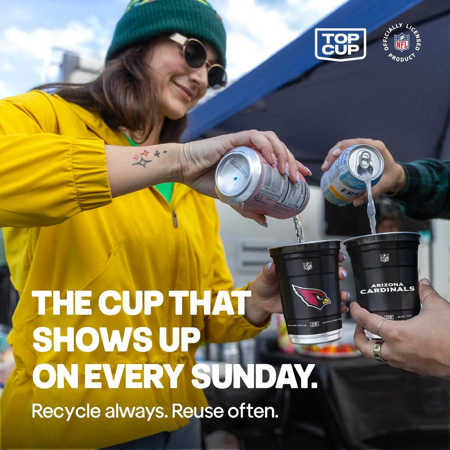 Top Cup NFL 20 oz Reusable Aluminum Cups 20 Count