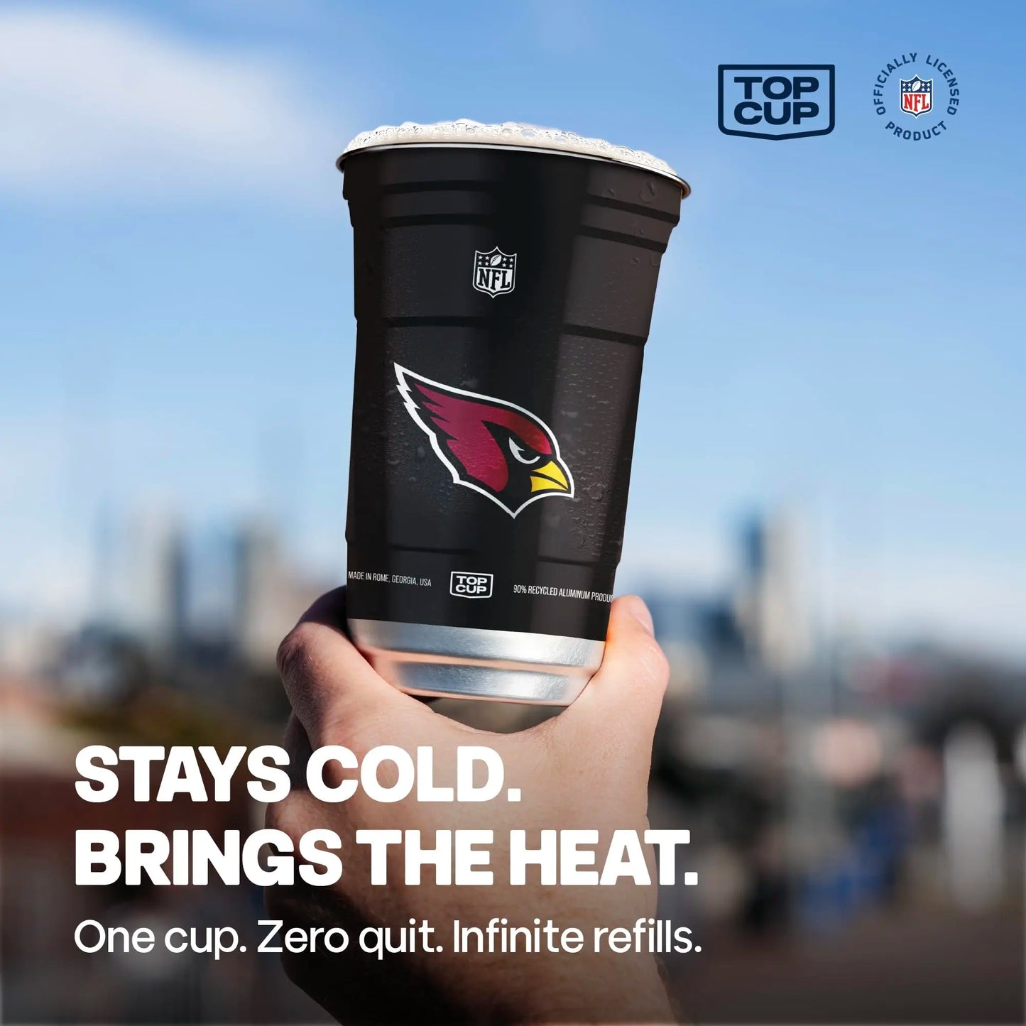 Top Cup NFL 20 oz Reusable Aluminum Cups 20 Count