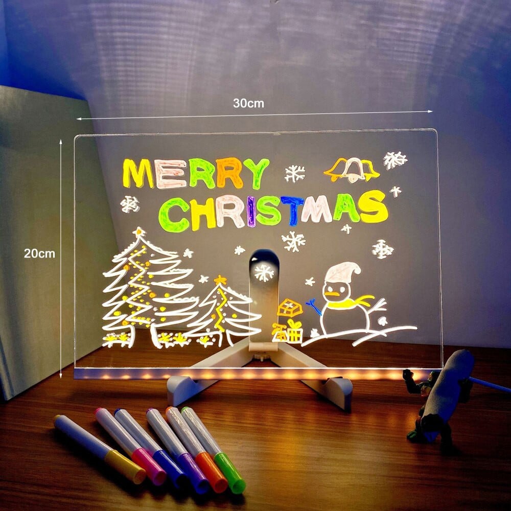 🎅Christmas Surprise Price £10.99!!🎨LED Erasable DIY Acrylic Transparent Message Board