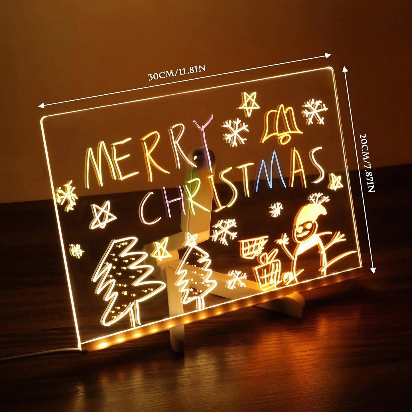🎅Christmas Surprise Price £10.99!!🎨LED Erasable DIY Acrylic Transparent Message Board