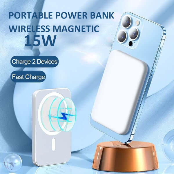 ⚡LAST DAY SALE £14.99!!⚡50K+ SOLD!🔥Fast Charge Portable Wireless Magnetic Power Bank