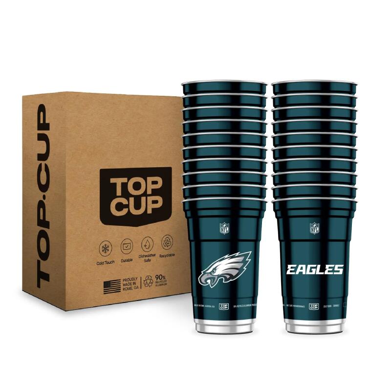 Top Cup NFL 20 oz Reusable Aluminum Cups 20 Count