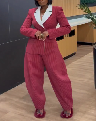 Pinstripe Poise - Women’s Suit Set