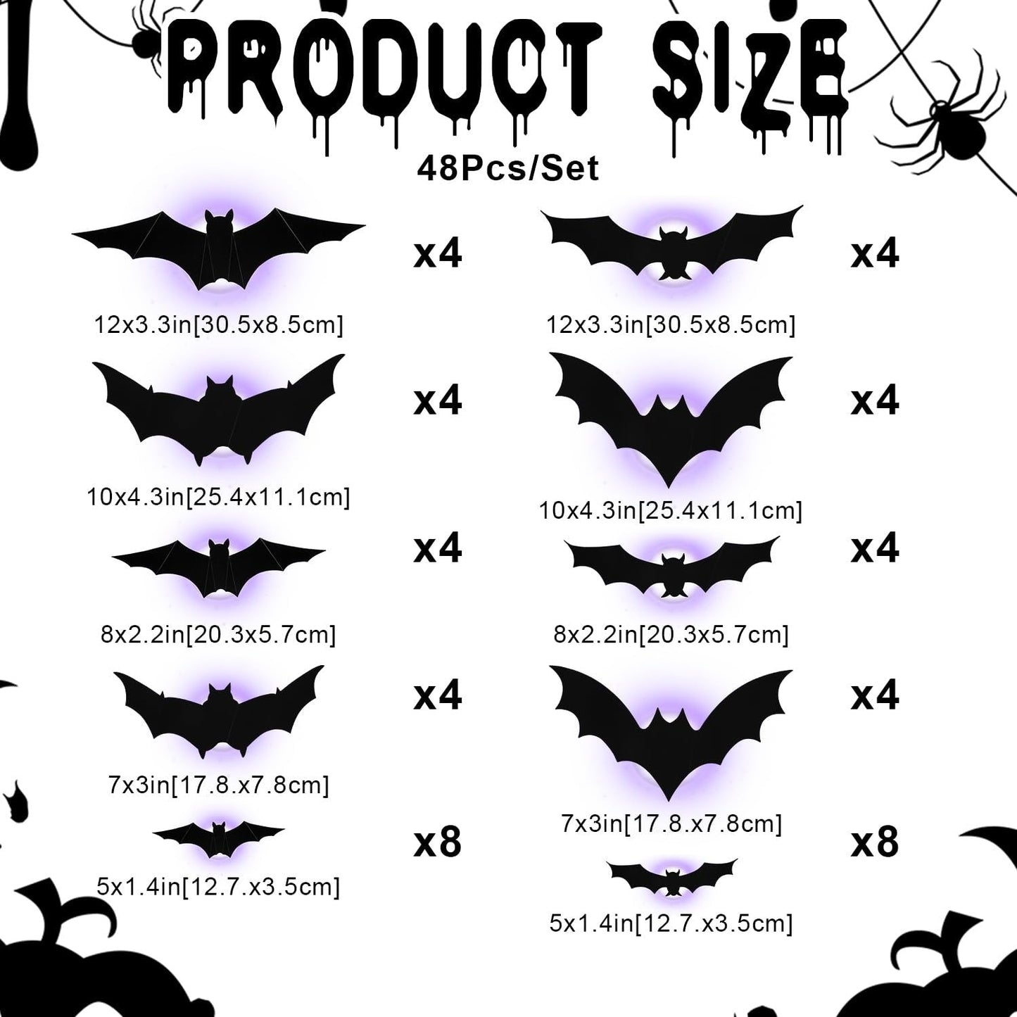 🎃Last Day Special Price £8.99!!🦇Halloween 3D Lighted Bats