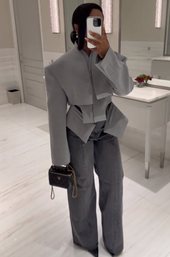 Asymmetric Hem Cutout Jacket