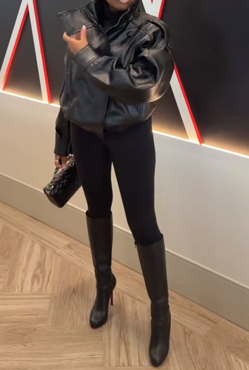 LEATHER BOMBER JACKET