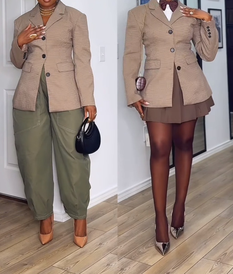 MISSGUIDED Tweed Blazer Dress With Lapel Collar And Buttons